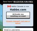 Merge notification on Habbo.ca homepage.