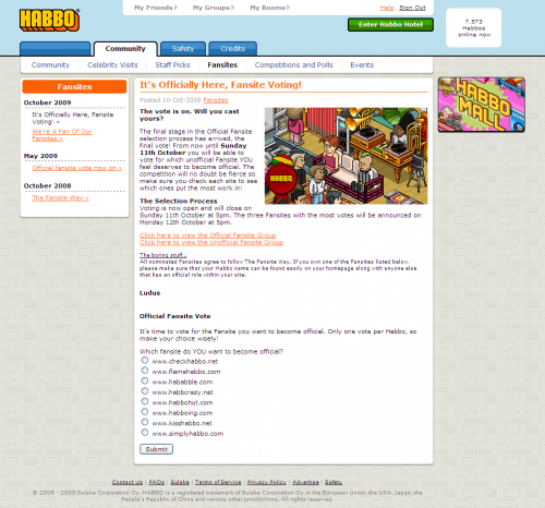 2009 Habbo UK Fansite Vote